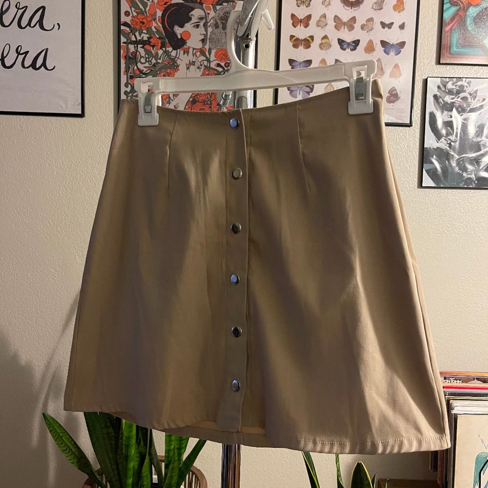 button up mini skirt size s preppy